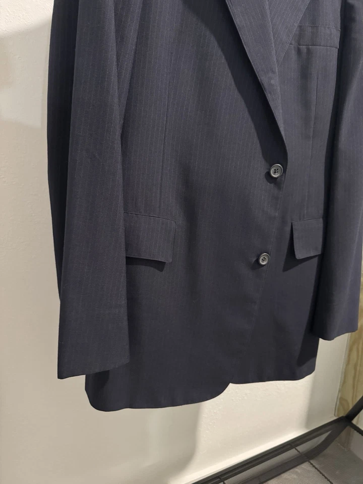 Men’s Navy Pinstripe Brooks Brothers "Brooks Gate" Suit 3 Roll 1 40L - Image 3 of 4