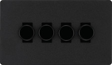 BG Evolve Matt Black Screwless Switches & Sockets Black Inserts Full Range