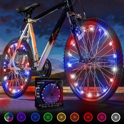 Activ Life 2 Reifen LED Fahrradbeleuchtung alle Winkel Sichtbarkeit Farbe patriotisch 