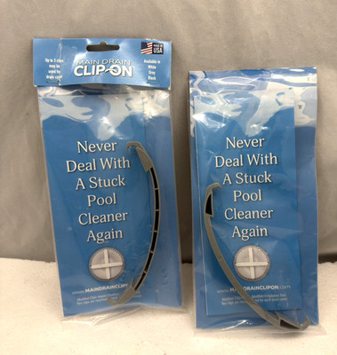 2 Hayward, Waterways, Afras, Color Match MAIN DRAIN CLIP ON D1 Large Clip Gray