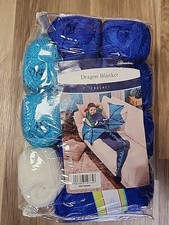 Herrschners Dragon Afghan 34" x 74" Blanket Crochet Kit Complete New