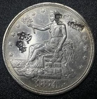 1874 P Trade Silver Dollar $1 XF Detail Better Date Rare To See Chop Marked