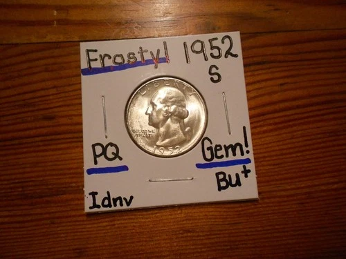 1952S Washington Quarter Gem BU+ FROSTY!!!!! Tough Date!!! NICE+++++