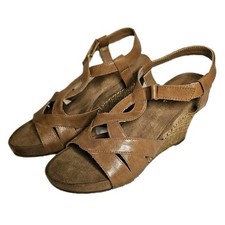 Aerosoles Fabuplush Wedge Sandals Women's Size US 7 Light Brown Used