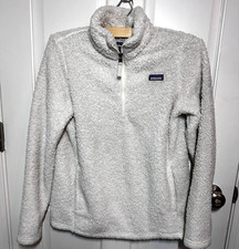 Patagonia Fleece 1/4 Zip White With pocket Teen/Girls XXL 16-18 Los Gatos