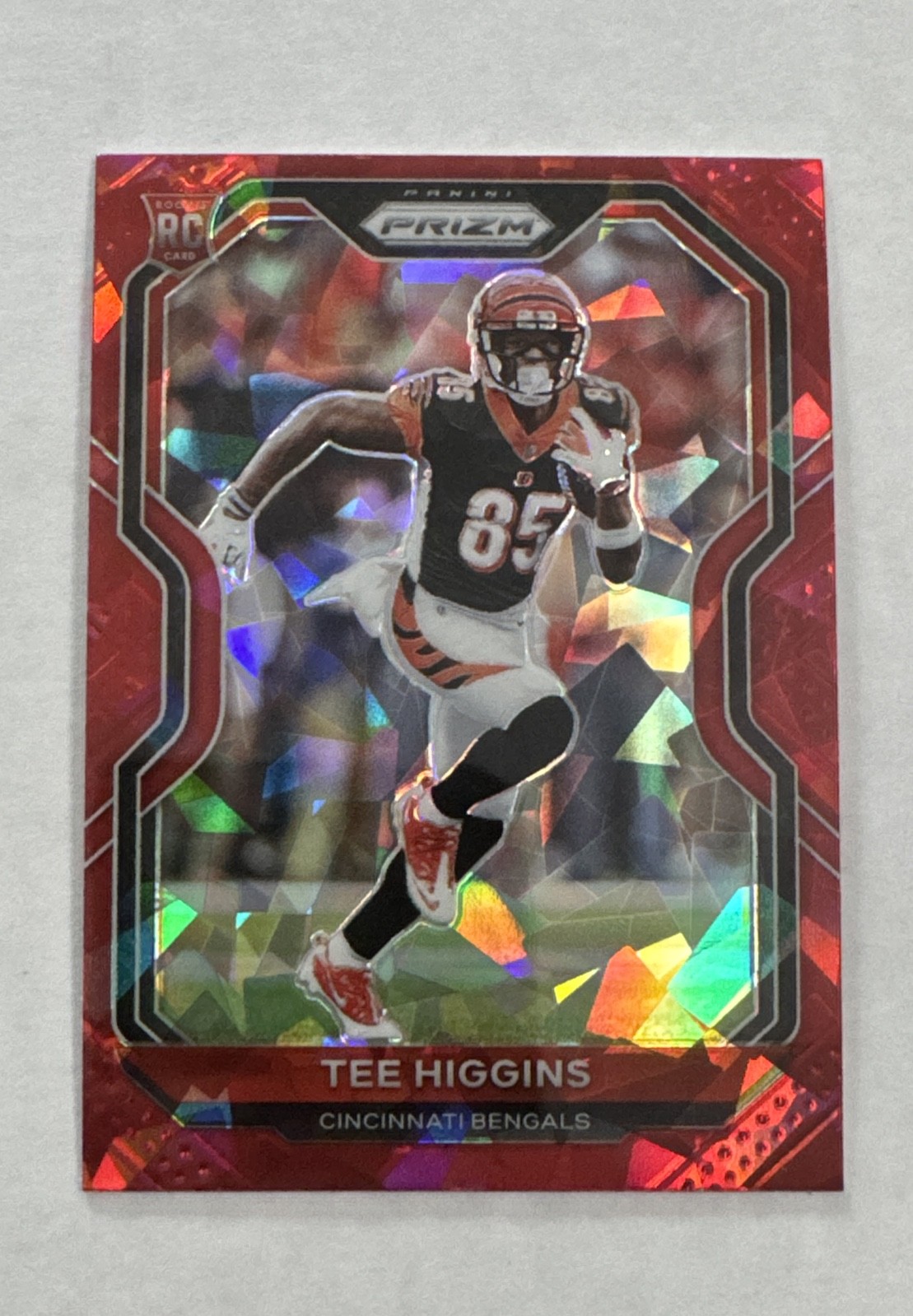 2020 Panini Prizm - Rookie Tee Higgins #308 Red Ice Prizm (RC)