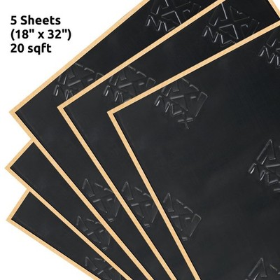 SDBTK20 20 Square Feet Black Sound Deadening Trunk Kit (Five 18'' x 32'' Pieces)