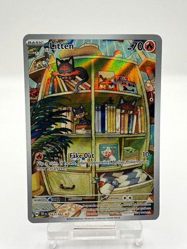 Litten 167/162 Illustration Rare Temporal Forces Pokemon Card NM