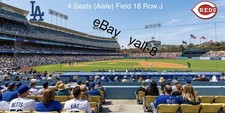 9/7/26 Dodgers vs Reds  (4 Field Seats Aisle Behind Visitors Dugout)  