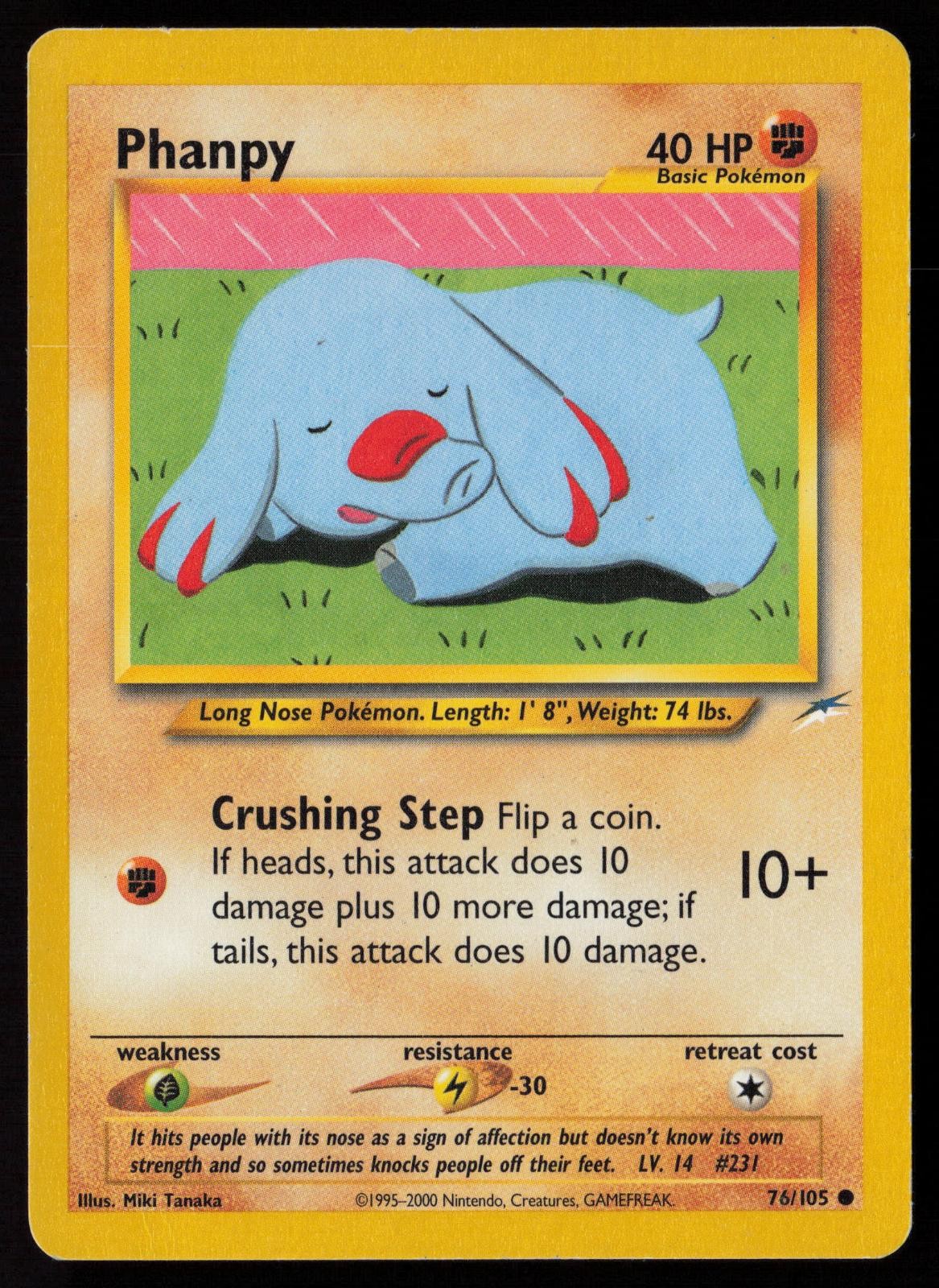 Phanpy 76/105 Common Neo Destiny Pokemon Heavily Played