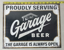 Garage Beer Tin Bar Sign Proudly Serving The ...