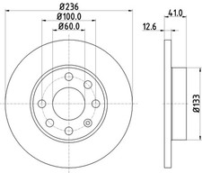 2x Bremsscheibe PRO HELLA PAGID 8DD 355 100-431 für CHEVROLET ASCONA ASTRA T85