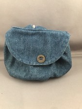 Build A Bear Workshop Denim Backpack Single Button Closure Featuring A Bear Logo