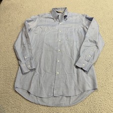 Luciano Barbera Shirt Mens Medium Blue Button Down Long Sleeve Office Italy Made