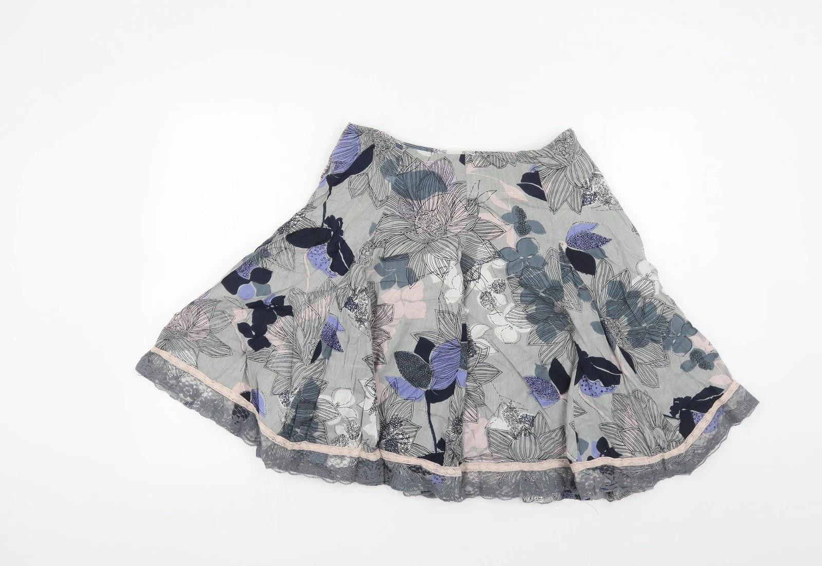 DIMRI Womens Grey Floral Cotton Pleated Skirt Size S Zip
Opens in a new window or tab