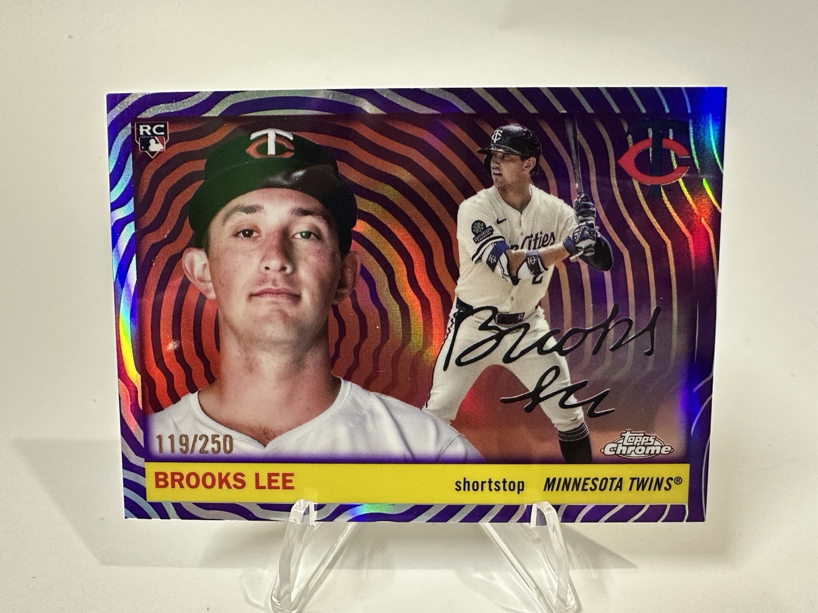 Brooks Lee RC #315 Purple Vibrations /250 Twins Topps 2025 Chrome Platinum