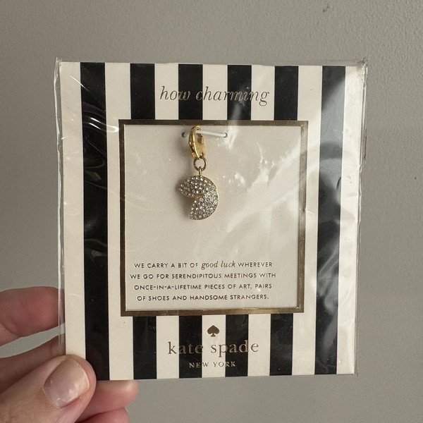 Alternate view of New Kate Spade Fortune Cookie Charm 12k Gold Plated Good Luck Rare