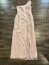Vera Wang Pink Women’s Size 12 One Shoulder Gown With Side Slit