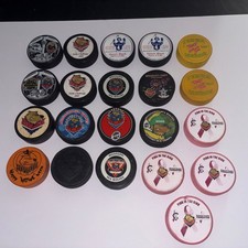 Mississippi Seawolves Lot Of 21  Hockey Pucks Memorbilia Used Vintage 