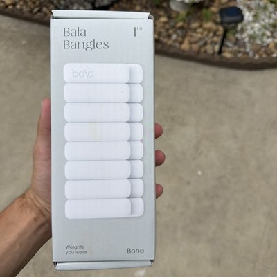 1LB Bala Bangles Bone White Workout Ankle Wrist Weights Pilates Yoga