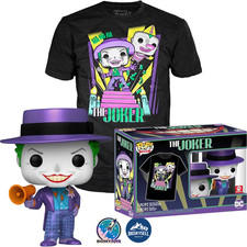 Funko POP! & Tee Batman 1989 Joker #403 metálico exclusivo de AE XL NUEVO