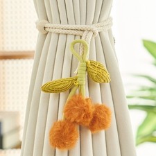 1Paire De Pompons En Fourrure Synthétique Mignonne Pour Nouer Les Rideaux