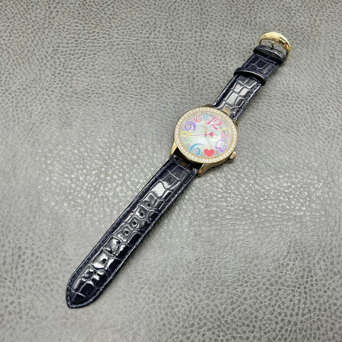 Betsey Johnson Women\'s Crystal
Case White Heart Embossed
Strap Watch Betsey Johnson Watch - Etsy main image 4