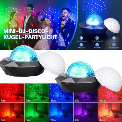 UKing 2x Mini LED Discokugel Lichteffekt RGB DJ Lichtorgel USB Bühnenbeleuchtung