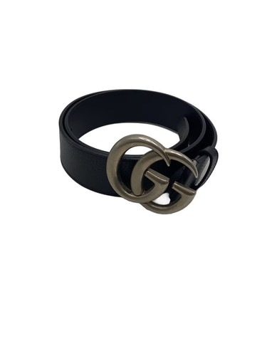 GUCCI Leather Belt, Black, Plain, Men's, 40681