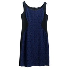 NWT Tahari Blue Lace Sheath Dress Sz 10 Sleeveless Knee Office Party Church