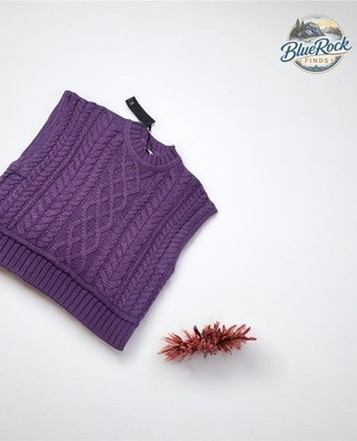 House Brand Purple Cable Knit Sweater Vest Women's Size S NWT HZ21-SWD1014