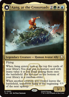 x1 Aang, at the Crossroads // Aang, Destined Savior TLA Avatar MTG 203 M/NM 1x