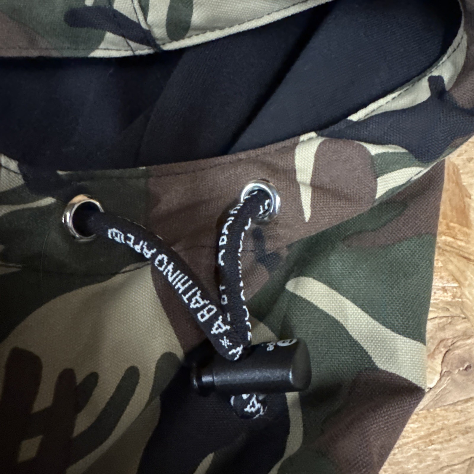 Mens AAPE by A Bathing Ape Black Camo Hooded Sweatshirt Small New - Rare Japan thumbnail 11