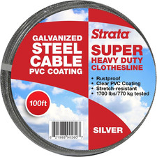 100 Feet Clothesline Outdoor Super Heavy Duty Galvanized Wire Steel