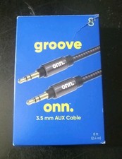 Groove Onn 3.5mm Aux Audio Cable 8' Black NEW OPEN BOX