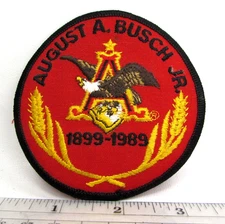 Vintage August A Busch Jr 1899 - 1989 Jacket Patch Anheuser Busch Brewery Beer