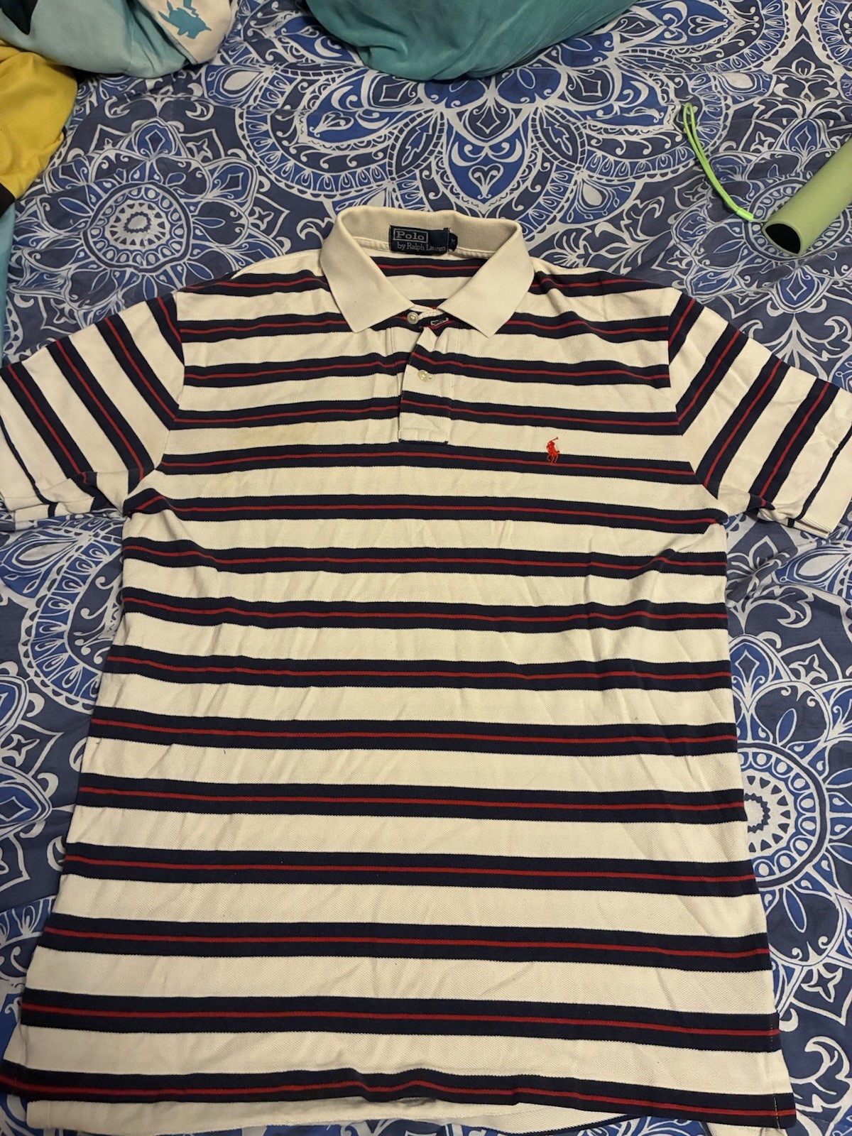 Polo Ralph Lauren Men's Classic Fit Short Sleeved Button-Up Shirt Striped