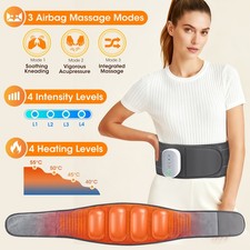 Electric Waist Massager 4 Gears Heated  Vibration Pain Relief Lumbar Belt