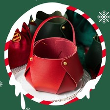4 Sets PU Kunstleder Geschenkbeutel DIY Bastelset Weihnachtsabend Frieden
