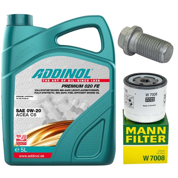 MotoröL Filter Set Addinol 5W-20 5 Liter + Schraube FüR Ford Mondeo IV 1.6 Ti-image