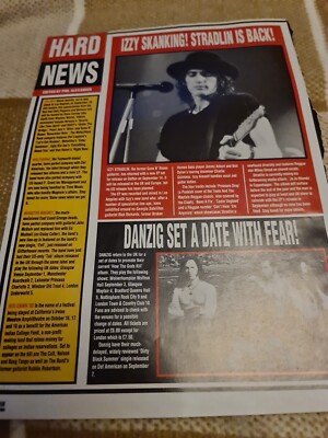 Vintage GLENN DANZIG IZZY STRADLIN GUNS N A4 POSTER RAW MAGAZINE CLIPPING 