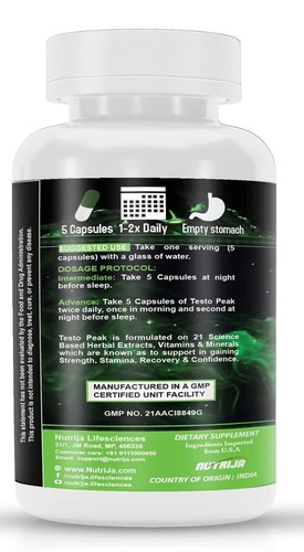 NutriJa Testo Peak 150 capsules - Picture 3 of 5