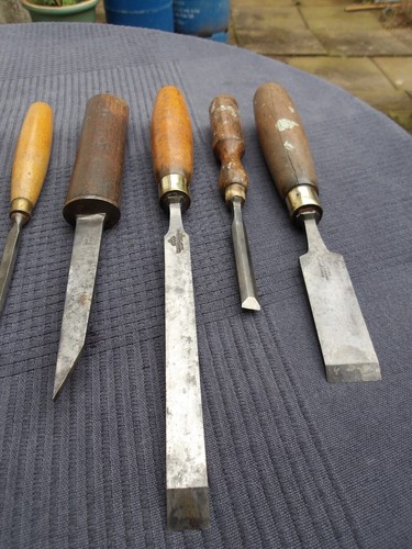 Lot of 9 Vintage Chisels - Makers Include W Marples, J Howart, J Cam, I Sorby - Picture 22 of 24