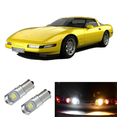 High Power White 1156 LED Reverse Backup Light Bulbs For Chevy Corvette C2 C3 C4