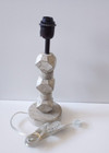 Pottery Barn Kids Wood Geometric Block Lamp Base Rustic Industrial Boy Teen Room