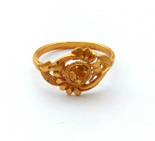 Indian Ring 7 Wedding 22K Gold Plated Finger Ring Designer Mother's Gift Jewelry