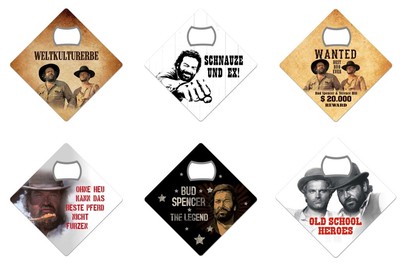 Flaschenöffner Magnet mit Spruch 9 x 9 cm Bud Spencer & Terence Hill Kult Magnet