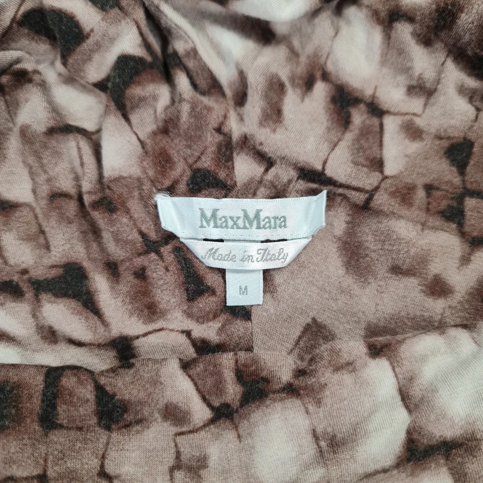 Vestido ceñido al cuerpo para mujer Max Mara marrón mediano estampado animal con estampado fruncido a la rodilla Foto 3 de 4
