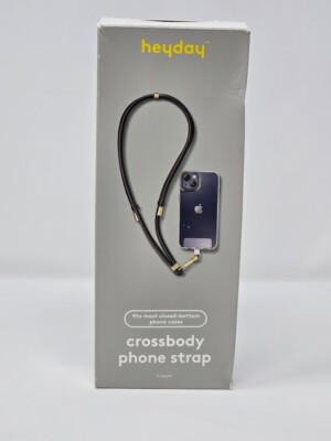 Cell Phone Crossbody Strap - heyday  - Black