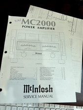 McIntosh MC2000 MC-2000 POWER AMP Repair Service Manual  ORIGINAL 